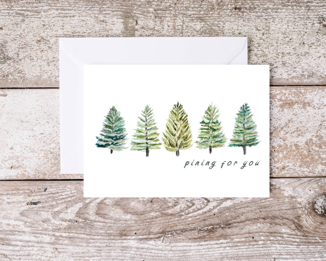 Printable Pine Tree 5x7 Inch pining for You Evergreen Watercolor ...