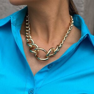 18K Gold-Filled Maxi Curb Chain Choker Necklace