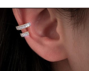 Two Lines Ear Cuff with Zirconia| Bridal or Wedding Jewelry