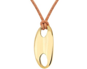 Leather Necklace with a 18k Gold Filled Pendant