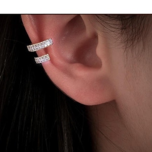 Two Lines Ear Cuff with Zirconia| Bridal or Wedding Jewelry