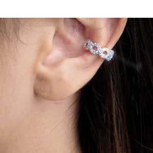 4 Circles Ear Cuff with Zirconia| Bridal or Wedding Jewelry