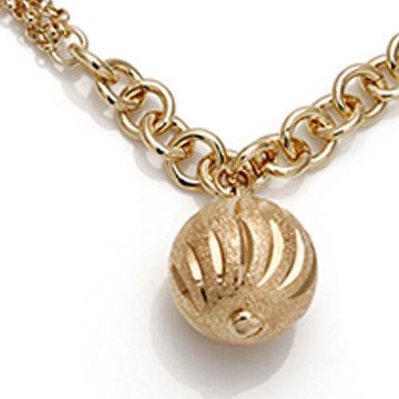 Cable Chain Bracelet With Crafted Ball Sphere in 18k Gold