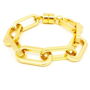18k Gold-Filled Bracelet with Maxi Geometric Links and Exclusive Magnetic Clasp