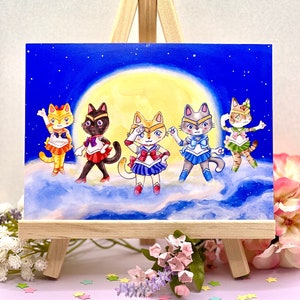 The Kitty Sailor Guardians - Impresión artística inspirada en el anime - 5x7 y 8,5x11