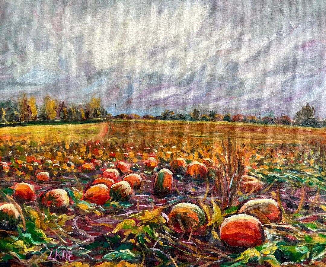 Tickhill Pumpkin Patch 2021 Original Oil Painting by Lauren Etsy UK