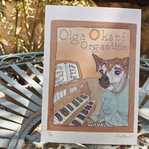 Y&#39;s Animal Alphabet: Olga Okapi, Organist - The Postcard