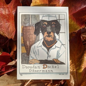 Y's Tieralphabet: Daradan Dackel, Dönermann - Die Postkarte