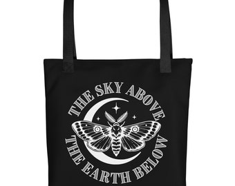 De lucht boven, de aarde onder Tote Bag, Zwarte Tote tas, Laptoptas, Boekentas.