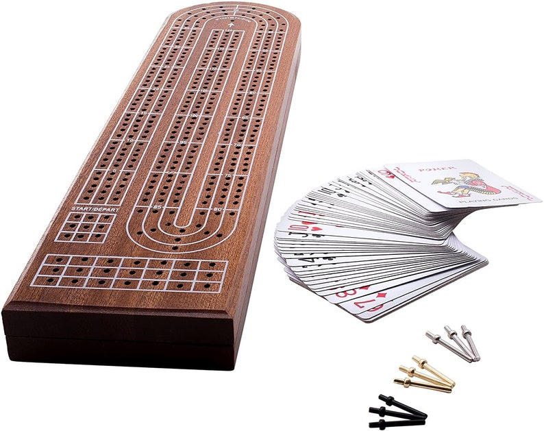 Continuous Cribbage Board, Premium Cribbage Board Game with 3track