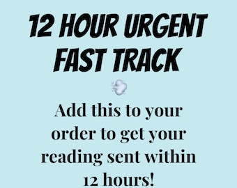 12 uur Fast Track - voeg dit voor urgentie toe aan uw bestelling om uw tarotlezing binnen 12 uur te laten bezorgen.