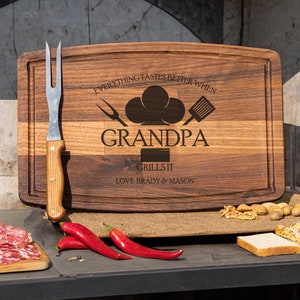 The Grill Father, Bbq Carving Board,  Personalized Bbq,  Grill Accessories, Meat Cutting Board, Bbq Cutting Board, Meat Board,Grilling Board