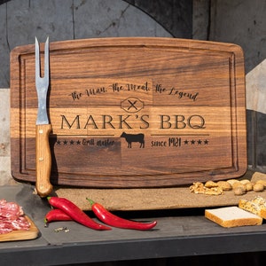 Personalized Bbq,  Grilling Board, Personalize Dad Gift, Meat Board, Grilling Tools,  The Grill Father, Gift For Father, Bbq Cutting Board