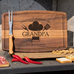 Custom Cutting Board, Custom Cheese Board, Bbq Dad Gift, Grilling Tools, Chopping Board, Charcuterie Boards, Dad Cutting Board, Meat Cutting