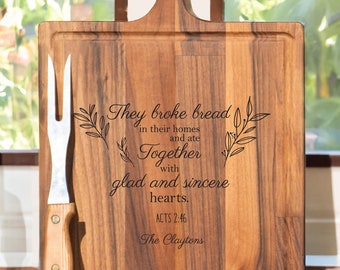 Personalized Christian Cutting Board | Memory Gift | Christian Decor For Kitchen | Christian Gift with Bible Verse| Thanksgiving Gifts