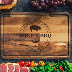 Meat Cutting Board, Bbq Carving Board,  Grill Accessories, Bbq Dad Gift,  Custom Bbq Board, Grandparents Gift, Personalized Bbq,  Grilling
