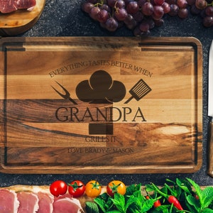 Meat Board, Happy Retirement, Grandad gift, Dad Cutting Board, Bbq Dad Gift,  Personalized Bbq,  Grilling Gifts, Grill Accessories, Meat