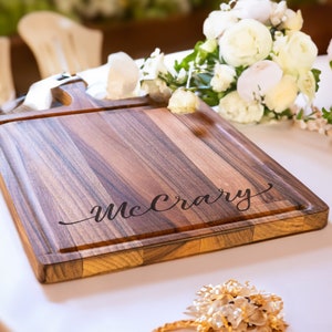 Christmas Gift, Personalized Last Name Cutting Board, Custom Family Cutting Board, Engagement Gift for Couple, Custom Wedding Gift