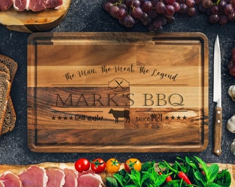 Bbq Cutting Board, Personalized Bbq,  Grill Accessories, The Grill Father, Grilling Board, Grilling Gifts, Dad Cutting Board, Bbq Carving