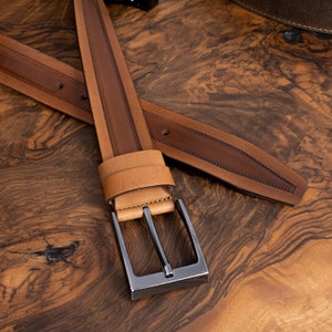 Anniversary Gift, Father&#39;s Day Gift,Mens Belt, Mens Leather Belt, Groomsmen Gift, Brown Leather Belt, Leather Belt Men, Genuine belt