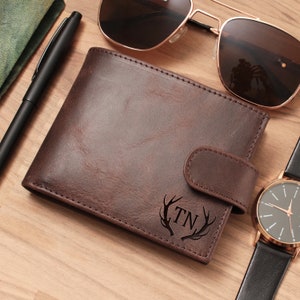 Cartera personalizada, Carteras para hombres, Cartera personalizada, Cartera de cuero para hombre, Cartera para hombre, Cartera pequeña, Cartera plegable, Cartera triple, Grabado