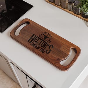 Custom BBQ Cutting Board, Personalized Grill Board, Engraved BBQ Gift for Him, Grill Master Gift, Outdoor Cooking Father&#39;s Day Gift