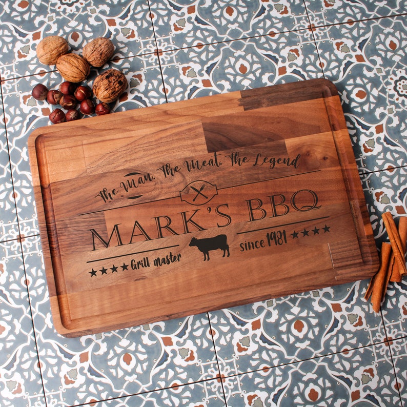 Bbq Cutting Board Personalized Bbq Grill Accessories the Etsy