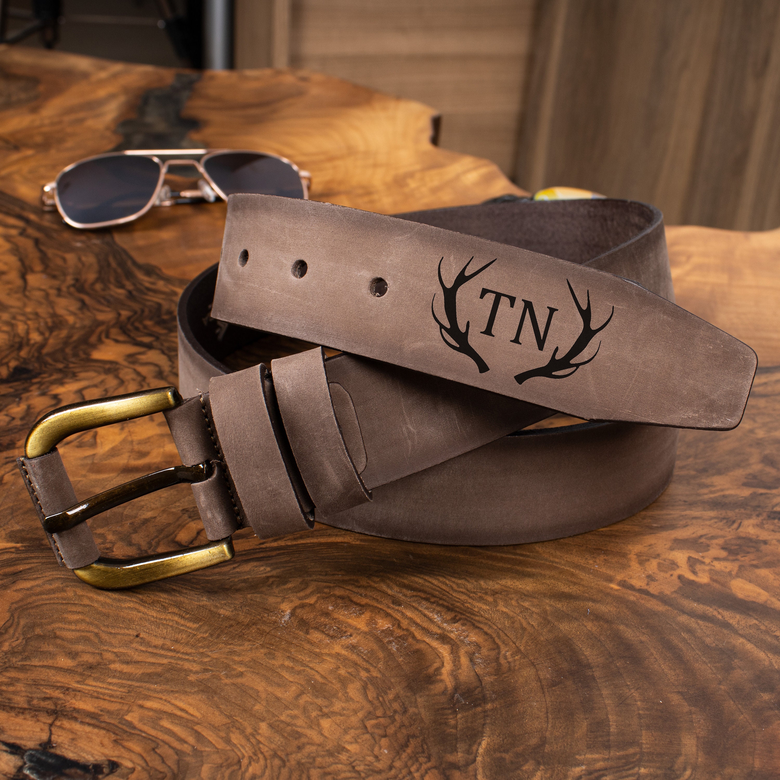 fawn wide leather belt main image 1