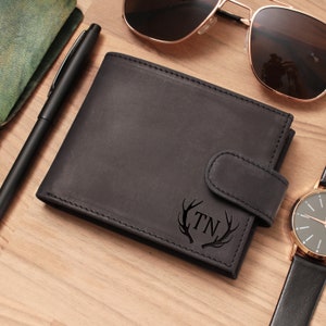 Cartera personalizada, Cartera grabada, Cartera para hombre, Cartera con monograma, Cartera triple, Cartera de cuero, Cartera pequeña, Cartera plegable, Cuero para hombre