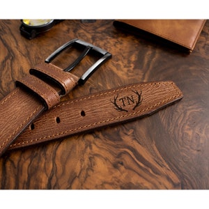 Valentine&#39;s Day Leather Belt - Custom Engraved Gift for Him, Full Grain Wide Belt for Men, 3rd Anniversary or Birthday Present
