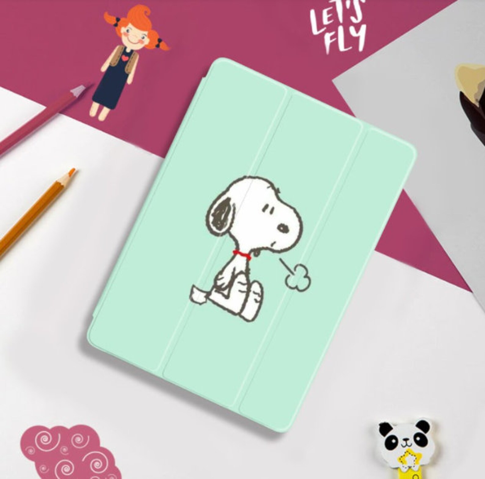 Green Snoopy Dog iPad Case Animal iPad Case Cartoon iPad Etsy