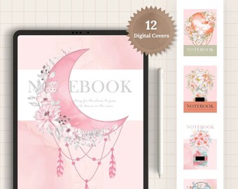 Aesthetic Goodnotes Notability Covers | Samsung & iPad Notes Covers | Digital Planner Notebook Covers | Cute Digital Cover Templates in PDF
