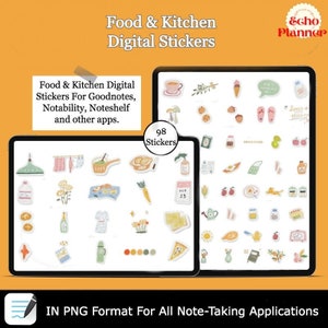 Digital Food Stickers for Digital Planners | Everyday Life Goodnotes Stickers |Digital Planner Stickers|Food PNG Clipart|Pre-cropped Sticker