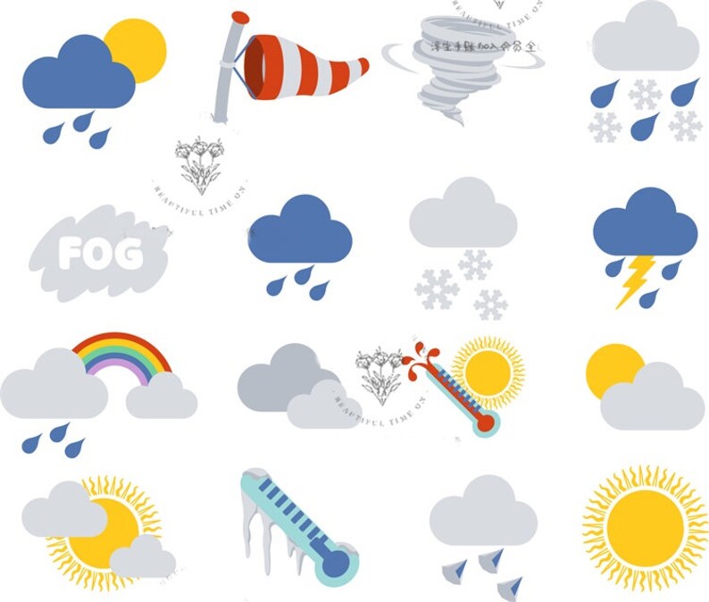 Cute Goodnotes Weather Stickers for Ipad Png Format Digital Etsy