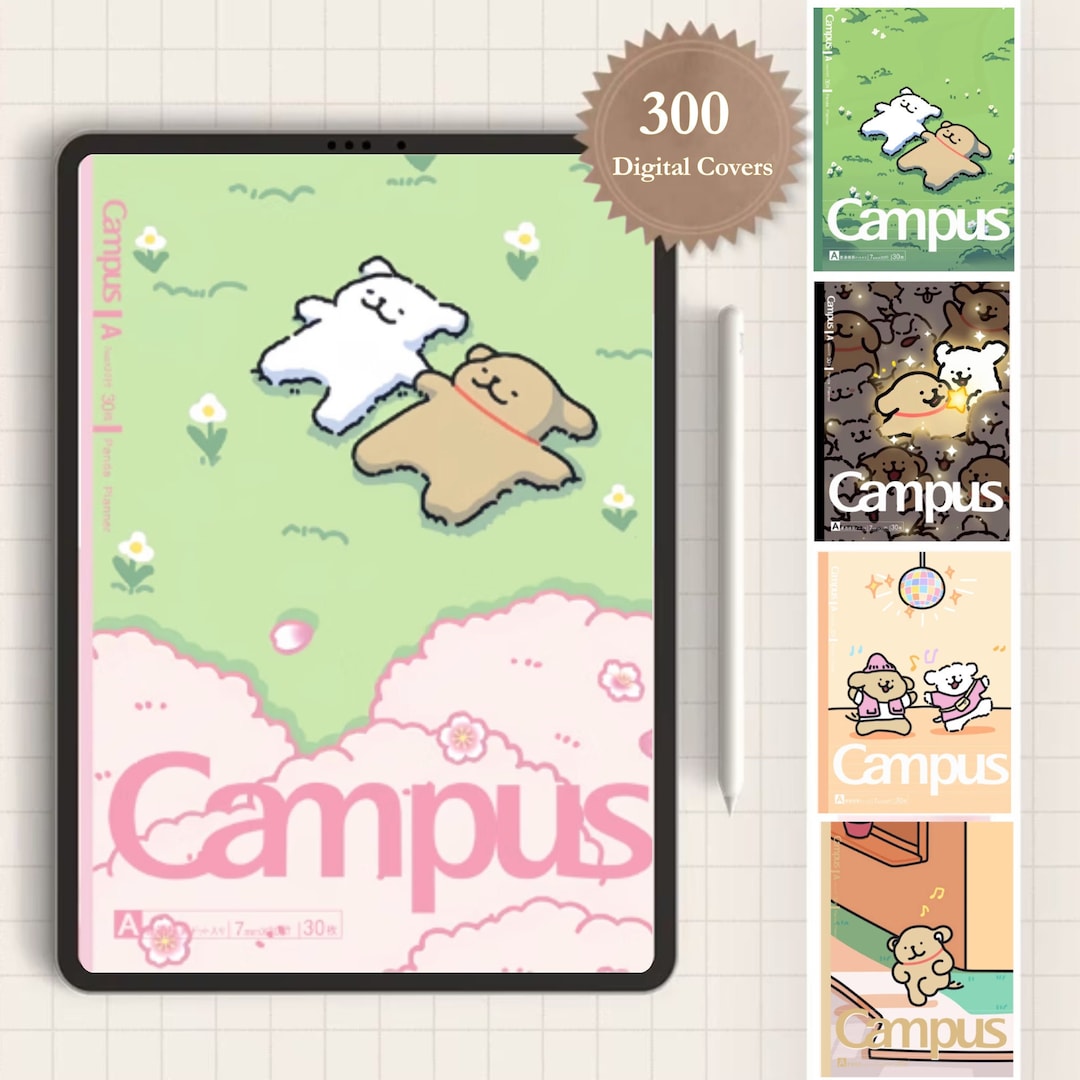 300 Kawaii Digital Notebook Covers | Cute Digital Covers Bundle ...