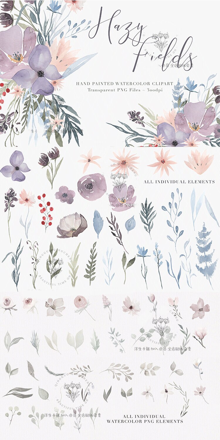 Floral Digital Sticker Book: 196 PNG Stickers for Goodnotes ...