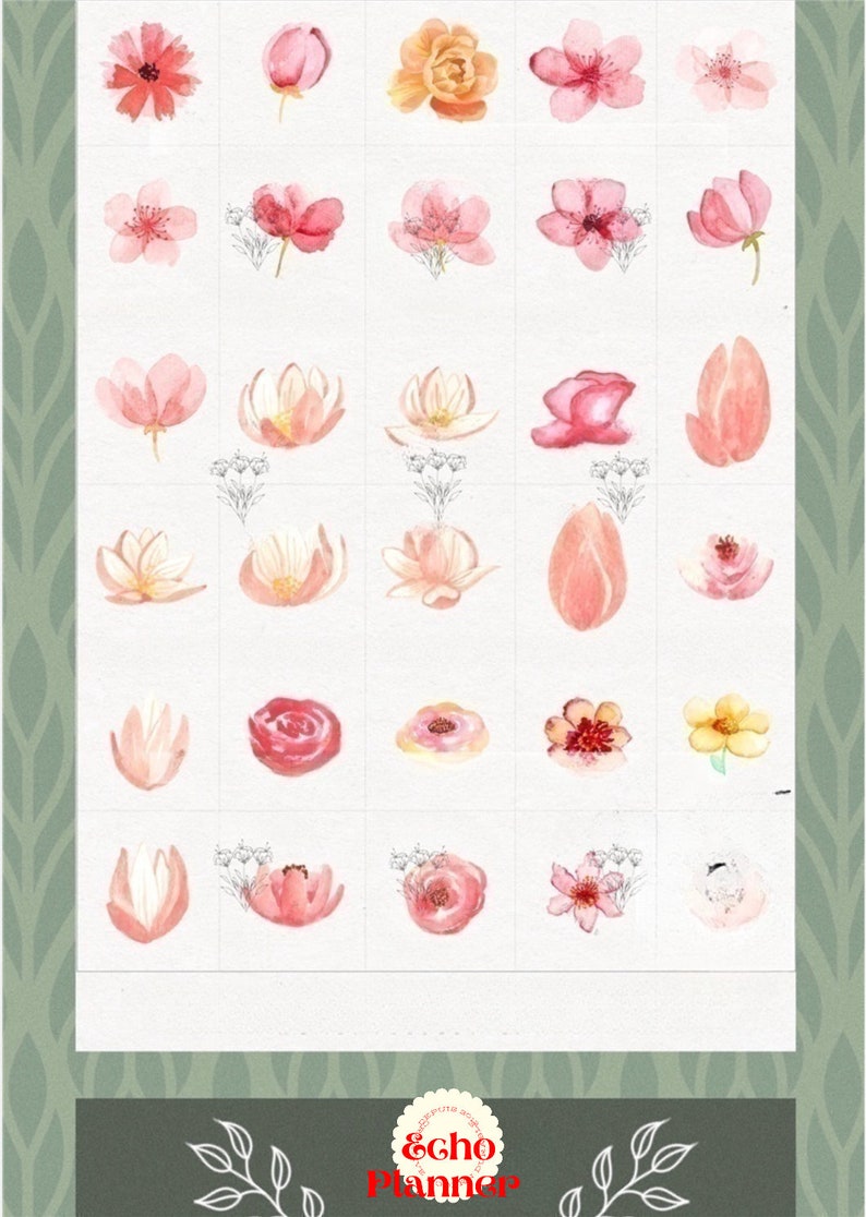 Flower Digital Stickers for Goodnotes Notability PNG Files Etsy