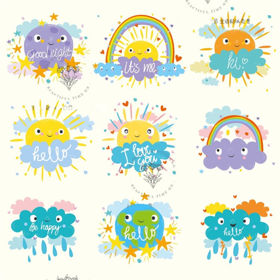 Cute Goodnotes Weather Stickers for Ipad Png Format Digital Etsy