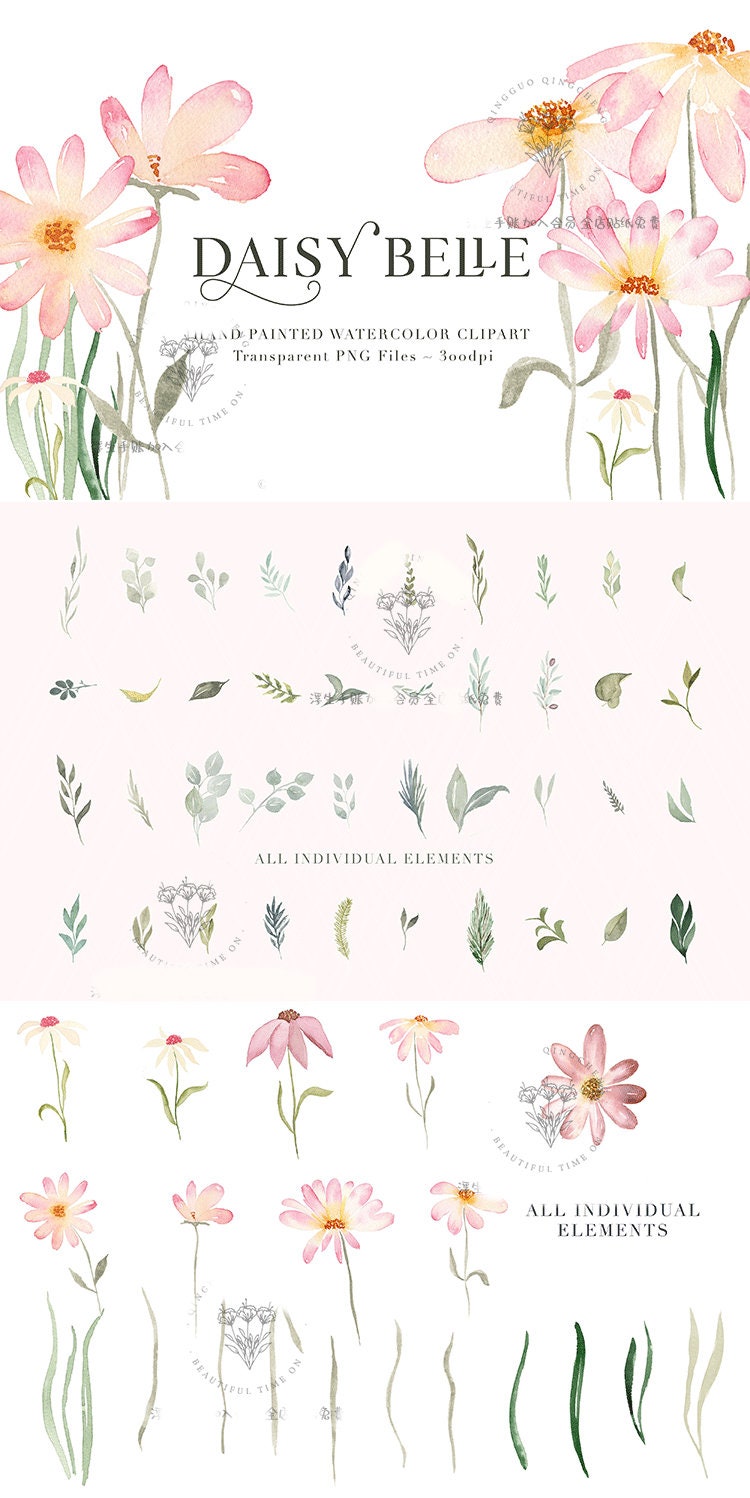 Floral Digital Sticker Book: 196 PNG Stickers for Goodnotes ...