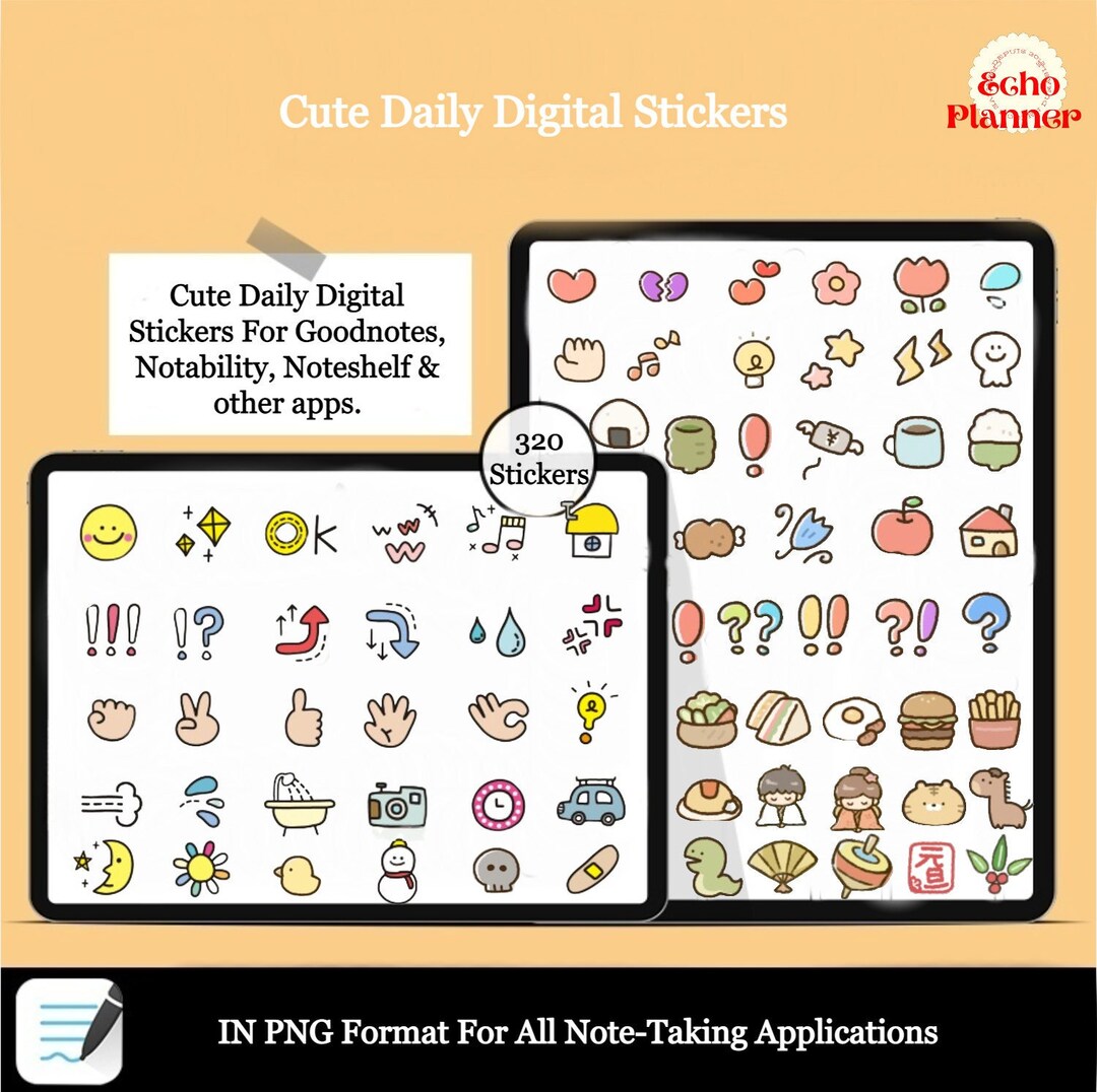 Cute Daily Life Digital Stickers for Digital Planner Pre-cropped ...