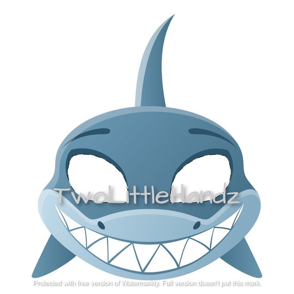 Shark Printable Mask | Animal Masks For Kids | Party Printable | Coloring Page Digital Download | Kids Craft Printable