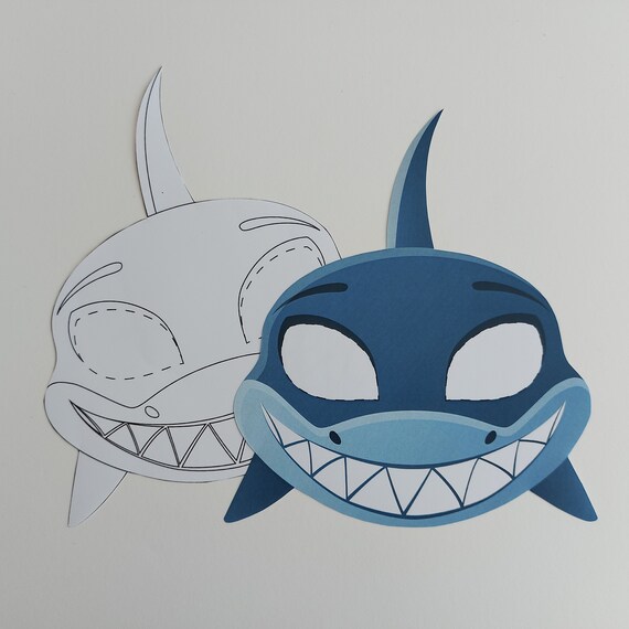 Shark Printable Mask / Animal Masks for Kids / Party Printable | Etsy