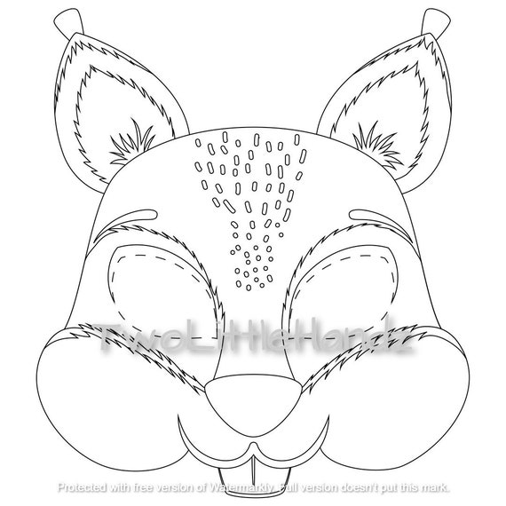 Squirrel Printable Mask Animal Masks for Kids Party - Etsy