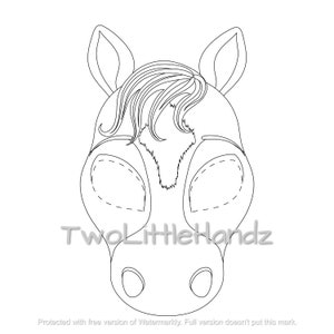 Horse Printable Mask Animal Masks for Kids Party Printable Coloring ...