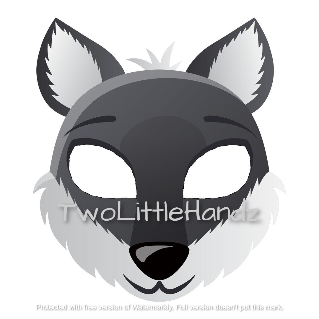 Wolf Printable Mask Animal Masks for Kids Party Printable Coloring Page