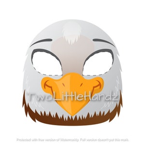 Eagle Printable Mask Animal Masks for Kids Party Printable Coloring ...