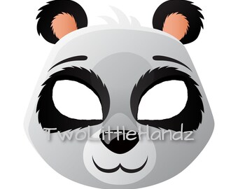 Panda Máscara Imprimible / Máscaras de Animales para Niños / Fiesta Imprimible / Dibujo para Colorear Descarga Digital / Kids Craft Imprimible