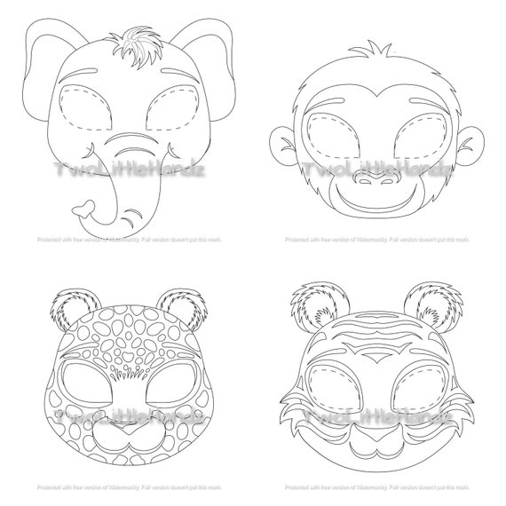 Leopard Printable Mask Animal Masks for Kids Party Printable Coloring Page  Digital Download Kids Craft Printable 
