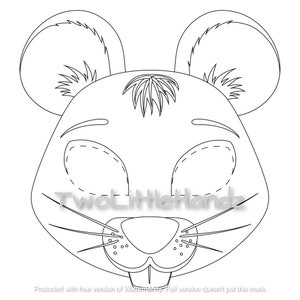 Mouse Printable Mask Animal Masks for Kids Party Printable Coloring ...