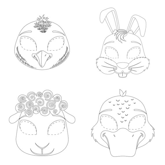 Free Printable Animal Masks for Kids Horizontal Final Creatively Beth